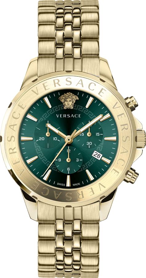 versace uhr herren gold grün|VERSACE.